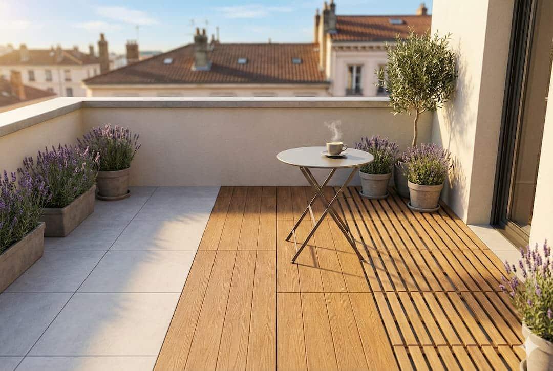 Revêtement sol balcon extérieur : Guide & prix 2025