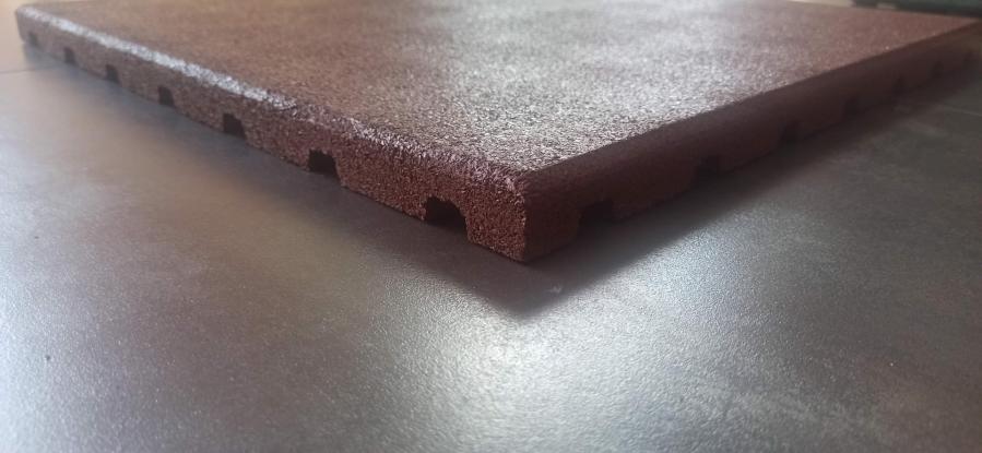 Dalle amortissante aire de jeux Rouge 50cm x 50cm - 25mm - Photo 2