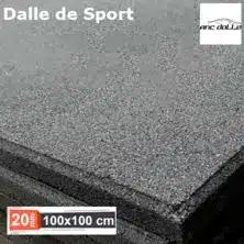 20 mm - Dalle amortissante caoutchouc 1 mètre x 1 mètre de Sport - Musculation - Crossfit - noir - Photo 2