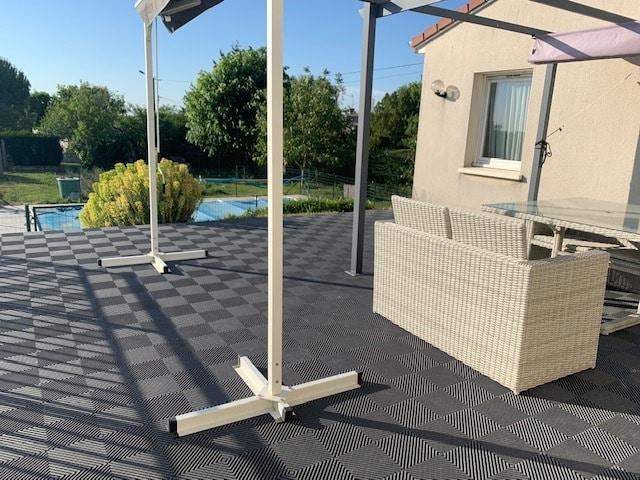 Dalle de sol polypropylène "Gris foncé" effet damier - Photo 4