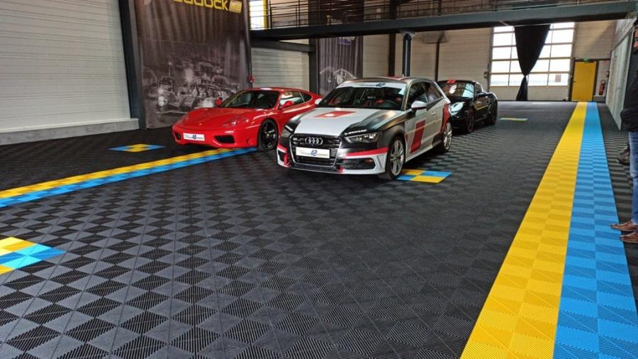 Dalle de sol polypropylène "Noir" effet damier - Photo 4