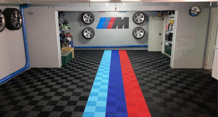 Dalle de sol polypropylène "Noir" effet damier - Photo 2